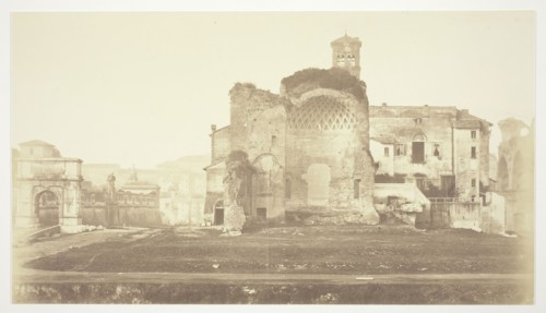 Untitled (Temple of Venus and Rome, Triumphal Arch and other ruins in Forum), c. 1857, Robert