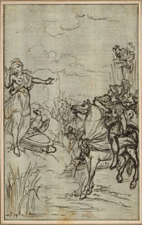 Study for Lucain’s La Pharsale, Canto I, c. 1766, Hubert François Gravelot, French, 1699-1773,