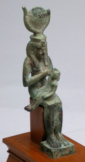 Statuette of the Goddess Isis Holding the God Horus, Third Intermediate Period–Late Period, Dynasty