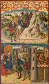 Saint Christopher Meets Satan, Saint Christopher before the King of Lycia, 1480/85, Martín de