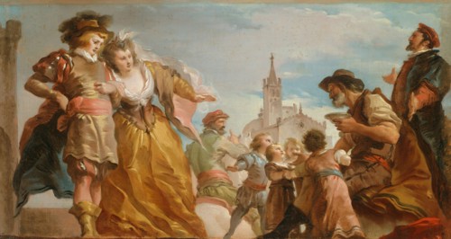 The Meeting of Gautier, Count of Antwerp, and his Daughter, Violante, c. 1787, Giuseppe Cades,