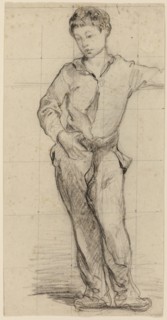 Young Man Standing (Léon Leenhoff) (recto), Sketch of Standing Boy (verso), 1864/65, Attributed to