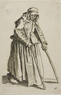 The Beggar on Crutches and His Beggar’s Wallet, plate ten from The Beggars, c. 1622, Jacques