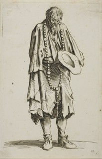 The Beggar with a Rosary, plate eleven from The Beggars, c. 1622, Jacques Callot, French,