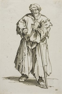 The Obese Beggar with Lowered Eyes, plate 21 from The Beggars, c. 1622, Jacques Callot, French,
