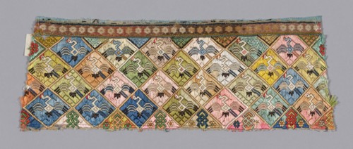 Fragment (Trouser Band), Qing dynasty (1644–1911), 1875/1900, Han-Chinese, China, Design of white