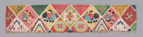 Woman’s Sleeve Bands, Qing dynasty (1644–1911), 1875/1900, Han-Chinese, China, Figures and