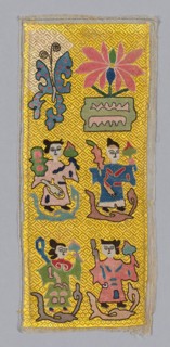 Panel (Dress Fabric), Qing dynasty (1644–1911), 1875/1900, Han-Chinese, China, embroidered on