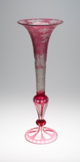 Vase, c. 1850, Bohemia, Czech Republic, Bohemia, Glass, cut and stained red, H. 63.2 cm (24 7/8 in