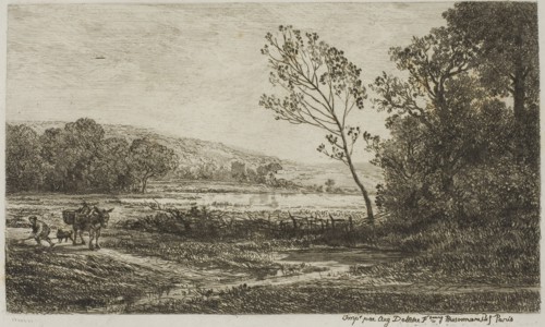Autumn, 1848, Charles François Daubigny, French, 1817-1878, France, Etching on white wove paper,
