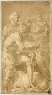 Sacrifice of a Bull, n.d., Attributed to Francesco Primaticcio, Italian, 1504-1570, Italy, Pen and