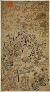 Birth of the Buddha, c. 1710, Hanegawa Chincho, Japanese, 1679 (?)-1754, Japan, Hand-colored