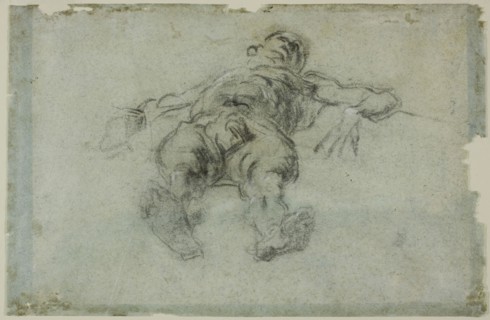 Reclining Male Nude, Foreshortened, 1562, Jacopo Robusti, called Tintoretto, Italian, 1519-1594,