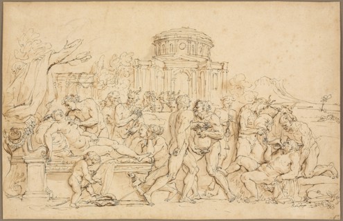 Bacchus and Ariadne, with Silenus, Nymphs and Satyrs, n.d., Raymond de Lafage, French, 1656-1690,