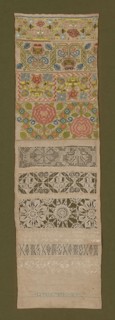 Sampler, 1676, Katherine Veren (English, active c. 1676), England, Linen, plain weave, bands of cut