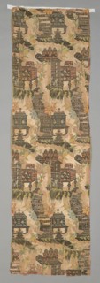 Panel, 1707/08, France, Silk and silvered-metal-strip-wrapped silk, satin weave with twill