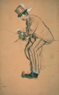 Gentleman Rider, 1866/70, Edgar Degas, French, 1834-1917, France, Brush and black gouache, with