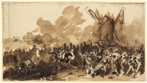Study, 1833, Denis Auguste Marie Raffet, French, 1804-1860, France, Pen and iron gall ink, with