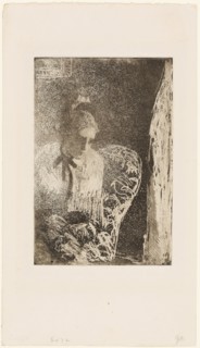 Waiting, 1879–80, Mary Cassatt, American, 1844-1926, United States, Soft ground etching and