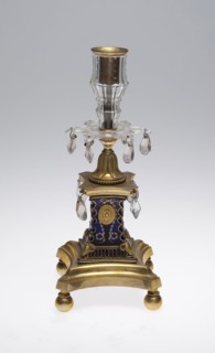 Candelabra, 1780/1800, England, Clear and blue glass, gilding and bronze mounts, H. 31.4 cm (12 3/8