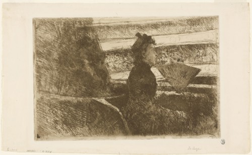 Lady in Black, in a Loge, Facing Right, c. 1881, Mary Cassatt, American, 1844-1926, United States,