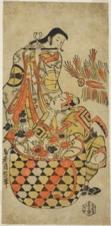 The Actors Ichikawa Danjuro II and Ichikawa Monnosuke I, c. 1720, Torii Kiyonobu I, Japanese,