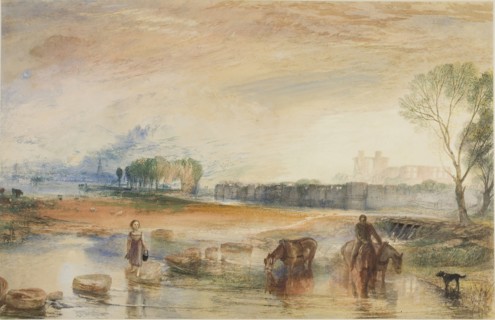 Sunset and Moonrise, c. 1832, Joseph Mallord William Turner, English, 1775-1851, England,