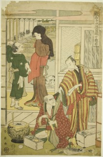 Act Ten: Amakawaya House from the play Kanadehon Chushingura, 1807, Katsukawa Shun’ei, Japanese,