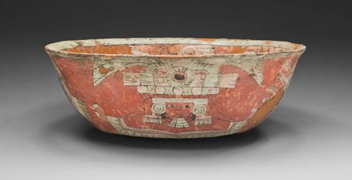 Bowl Depicting a Ritual Figure and Flaming Torches, A.D. 300/600, Teotihuacan, Teotihuacan, Mexico,