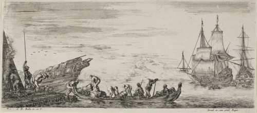 Plate One from Various Embarkments, n.d., Stefano della Bella, Italian, 1610-1664, Italy, Etching