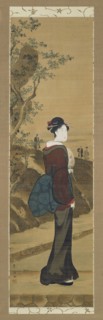 Beauty at the Mimeguri Shrine, Edo period, Bunka era c. 1804/18, Utagawa Toyohiro, Japanese,