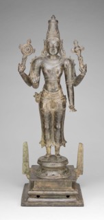 Four-Armed God Vishnu Holding Discus and Conch, Vijayanagar period, 15th century, India, Tamil