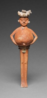 Rattle in the Form of a Mythological Figure, A.D. 650/800, Late Classic Maya, Jaina, Campeche or