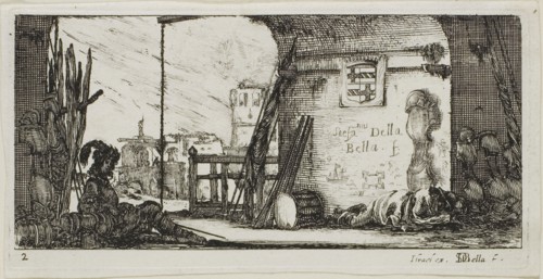 Plate Two from Drawings of Several Movements by Soldiers, 1644, Stefano della Bella, Italian,