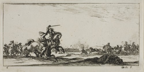 Plate Six from Drawings of Several Movements by Soldiers, 1644, Stefano della Bella, Italian,