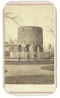 Untitled (stone turret with boys), n.d., Joshua Appleby Williams, American, active 1850–1880s,