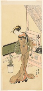 Waitress at the Owariya Teahouse, c. 1768, Ippitsusai Buncho, Japanese, active c. 1755-90, Japan,