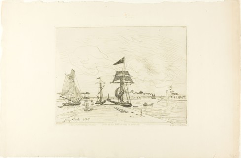 Wooden Pier, Honfleur Port, 1865, published January 1866, Johan Barthold Jongkind, Dutch,