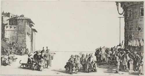 The Slave Market, n.d., Jacques Callot, French, 1592-1635, France, Etching on paper, 115 × 219 mm
