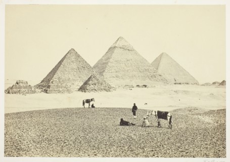 The Pyramids of El Geezeh, from the Southwest, 1857, Francis Frith, English, 1822–1898, England,