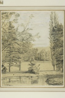 River and Park Landscape, 1885/90, Henri Rousseau, style of, French, 1844-1910, France, Pen and