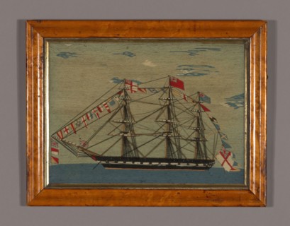 Picture (Needlework), 1825/75, England, Linen, plain weave, embroidered with wool and linen, 49.2 ×