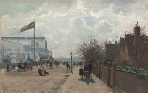 The Crystal Palace, 1871, Camille Pissarro, French, 1830-1903, France, Oil on canvas, 47.2 × 73.5