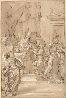 Presentation in the Temple, c. 1710, Pietro Antonio di Pietri, Italian, 1663-1716, Italy, Pen and