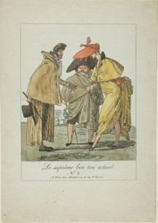Plate Two from The Supreme Current Fashion, c. 1805, Pierre Nolasque Bergeret (French, 1782-1863),
