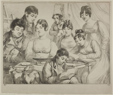 Conversation, a Family Drawing and Reading, the Nurse Holding an Infant, a Portrait of Prince