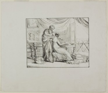 Denon Instructing a Young Woman Drawing on a Lithographic Stone, c. 1820, Dominique-Vivant Denon,