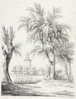 Landscape with Steeple, 1817, Louis Faure (French, 1785-1879), printed by Comte de Charles