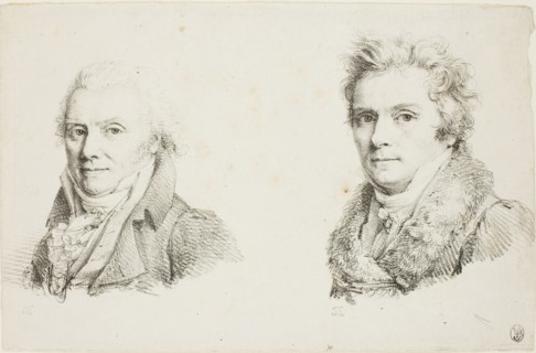 Self-Portrait in a Dark Cloth Coat and Self-Portrait in a Fur-Collared Coat, c. 1817, Jean Antoine