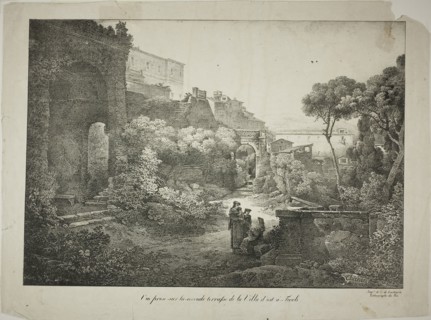 View From the Second Terrace of the Villa d’est at Tivoli, 1817, Claude Thiénon (French,